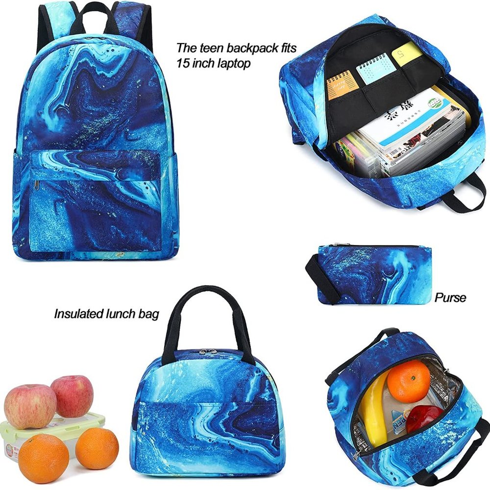 School Backpack Teens Boys Girls Cute Bookbag Schoolbag fit 15inch Laptop - Picture 3 of 5